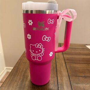 Stanley Pink tumbler with hello kitty designs